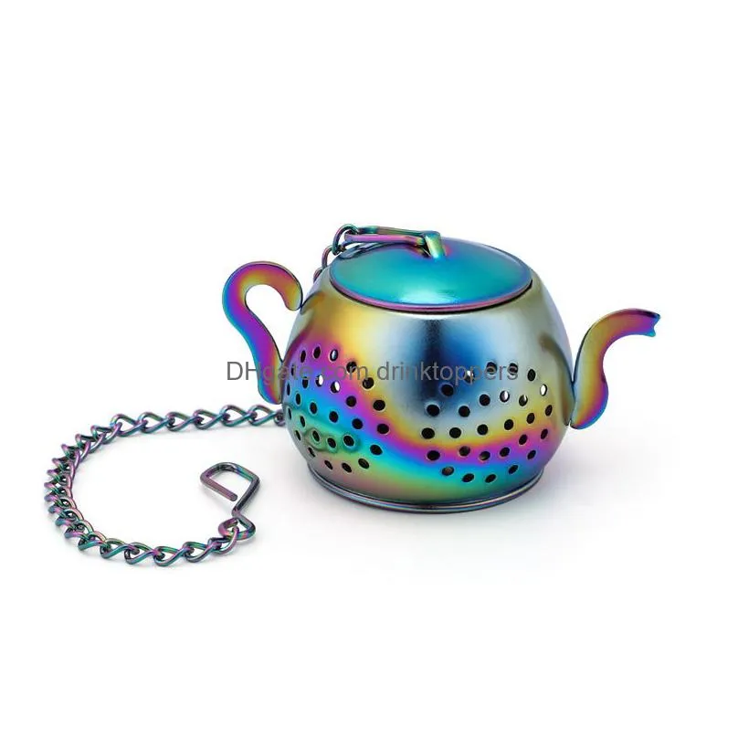 gold 304 stainless steel tea tea tools infuser teapot tray spice tea strainer herbal filter teaware accessories kitchen tools tea