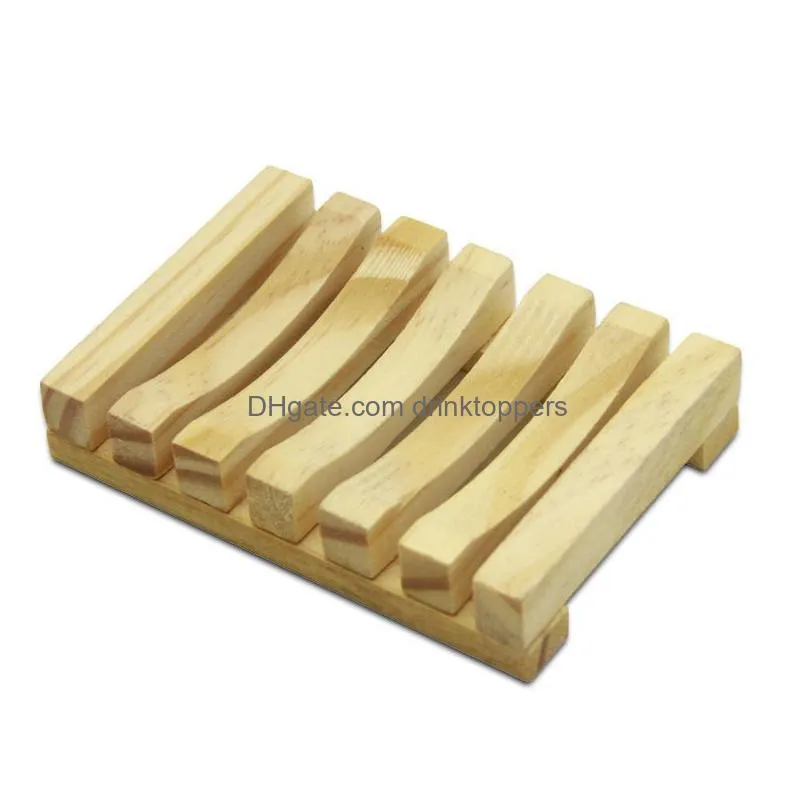 natural bamboo wooden soap dishes plate tray holders box case shower hand washing soaps holder 11.5x8x2.2cm