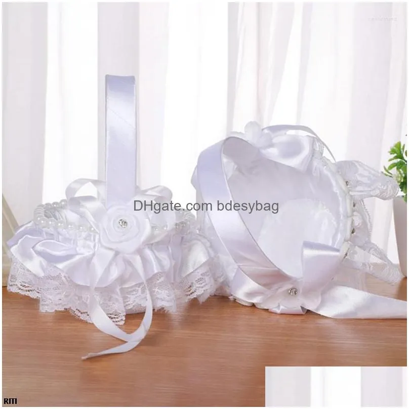 Party Decoration Western-Style Elegant Wedding Supplies Flower Basket Simation Petals Portable Home Decor-Gift Dh8Hz