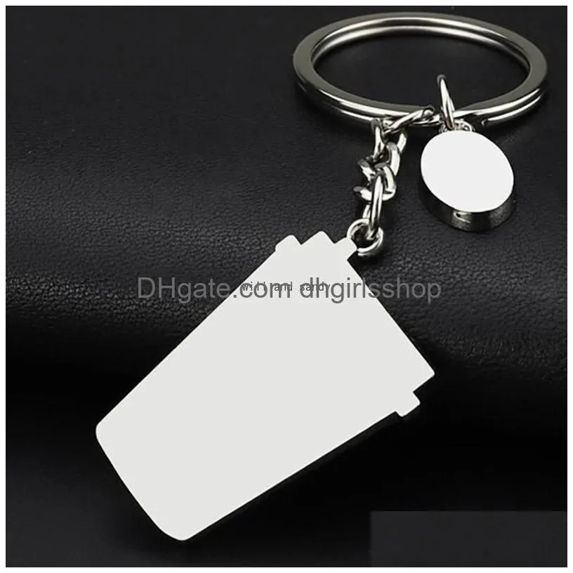 Key Rings Metal Coffee Bean Cup Key Ring Enamel Keychain Bag Hanging Fashion Jewelry Will And Jewelry Dh07D