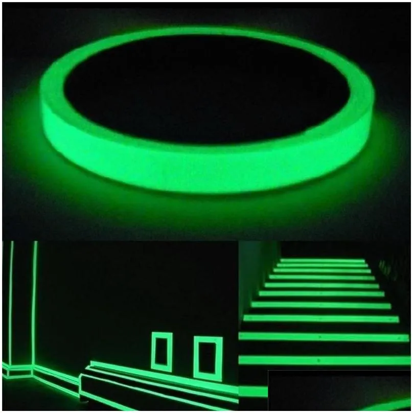Party Decoration Party Decoration 5M Luminous Self-Adhesive Tape Sticker Poluminescent Glow In The Dark Diy Wall Fluorescent Safety Em Dhdrs