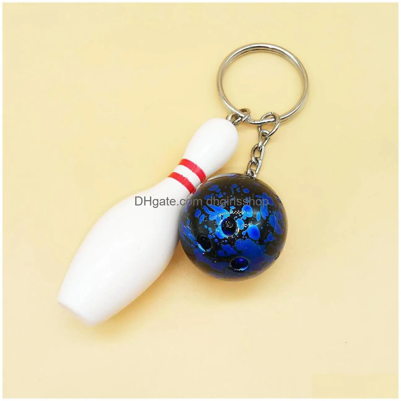 Key Rings Sport Bowling Keychain Ball Key Rings New Handbag Hangs Fashion Jewerly Gift Jewelry Dhj7U