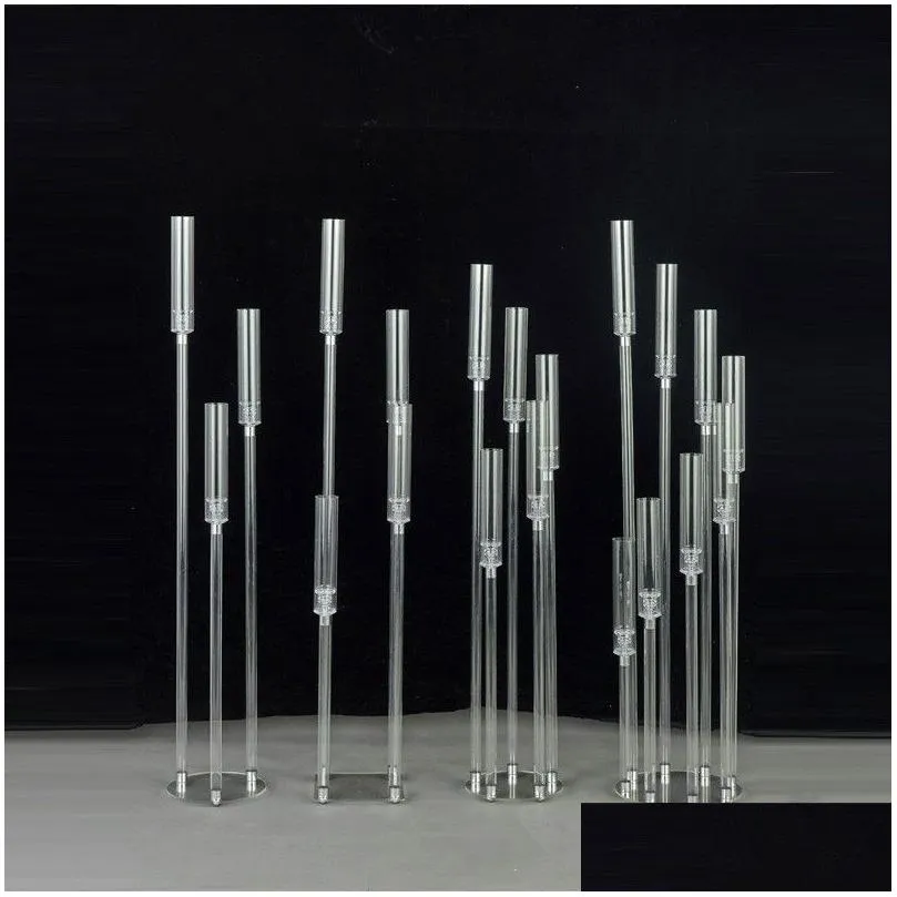 2023 wedding decoration centerpiece candelabra clear candle holder acrylic candlesticks