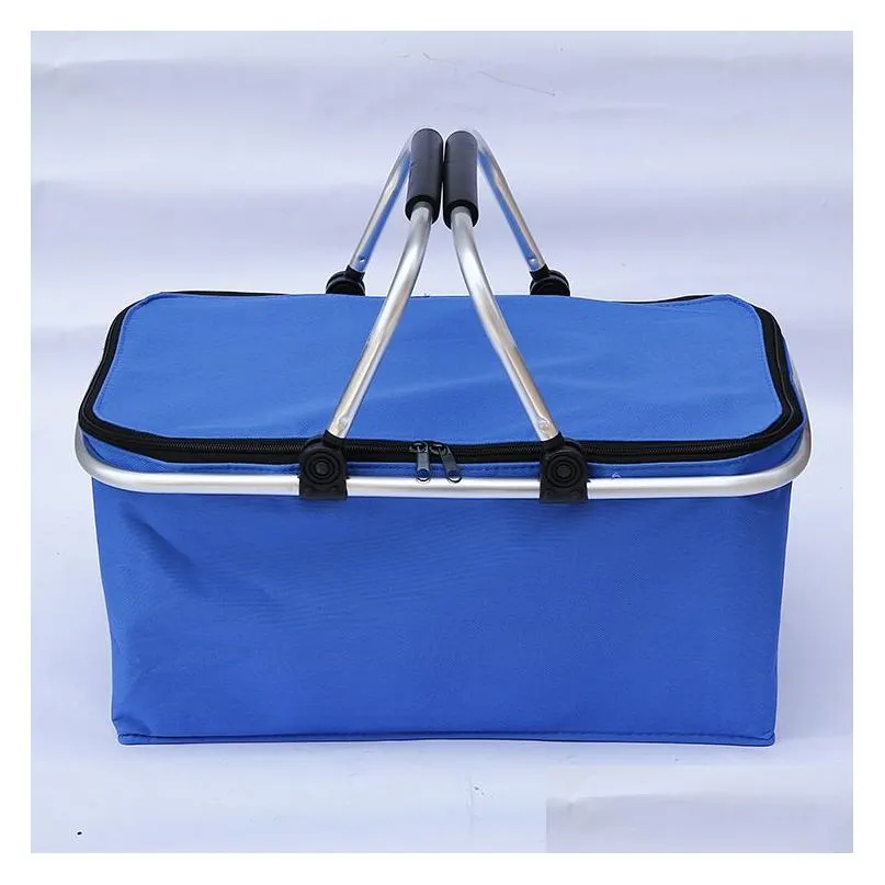 portable picnic lunch bag ice cooler box storage travel basket cooler cool hamper shopping basket bag box q2