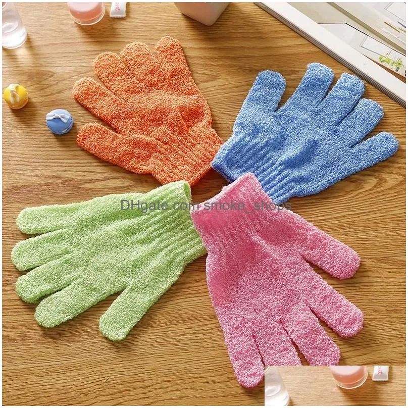 exfoliating bath glove body scrubber gloves nylon shower gloves body spa massage dead skin cell remover