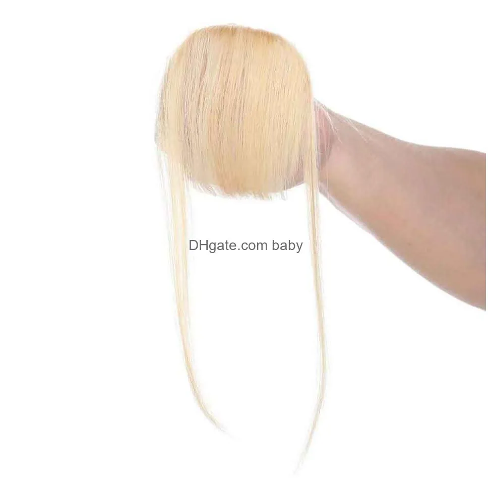 100 human hair bangs hand tied hair fringe hairpiece clip in air bangs with temple for women6494420