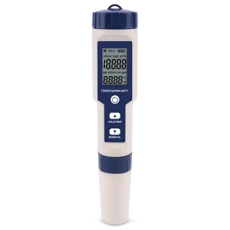 wholesale meters professional digital water tester 5 in 1 ph/tds/ec/salinity/temperature pen waterproof multi-function meter