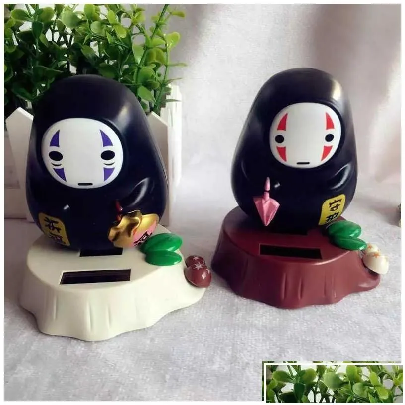 interior decorations car hanging ornaments no face man shaking head toy solar power cute figures office home accessories t221215 dro