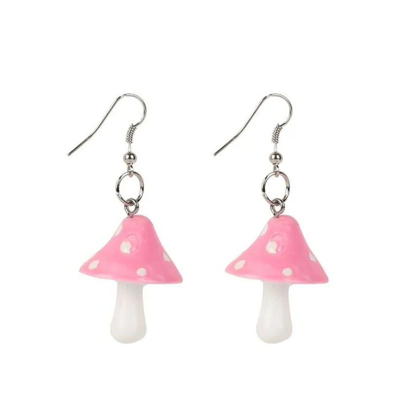 Stud 20Pair Fashion Women Sweet  Handmade Plastic Simation Mushroom Long Pendant Earring Jewelry Accessories Gift Jewelry Earring Dh9Ua