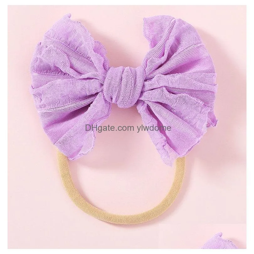 Hair Accessories A765 New Europe Baby Girls Bow Knot Headband Kids Bowknot Hairband Sweet Children Bandanas Head Band Baby, Kids Mater Dhcoo