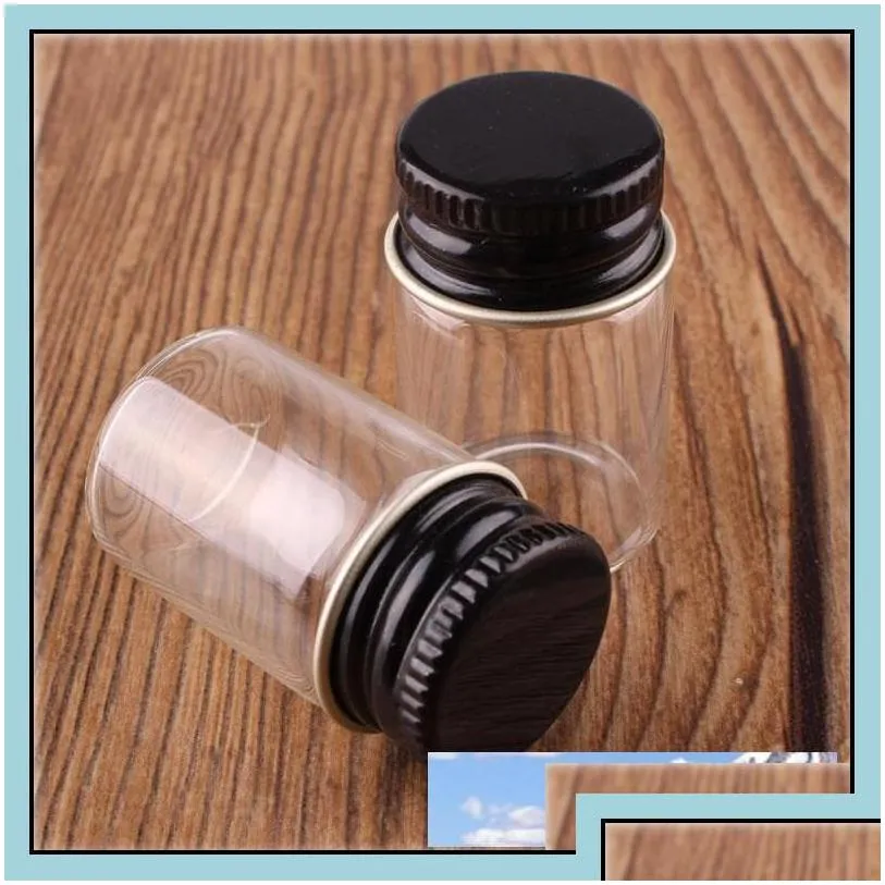 storage bottles jars 50pcs 5ml 6ml 7ml 10ml 14ml clear glass bottle with aluminum cap 1/3oz small vials for  oil use drop