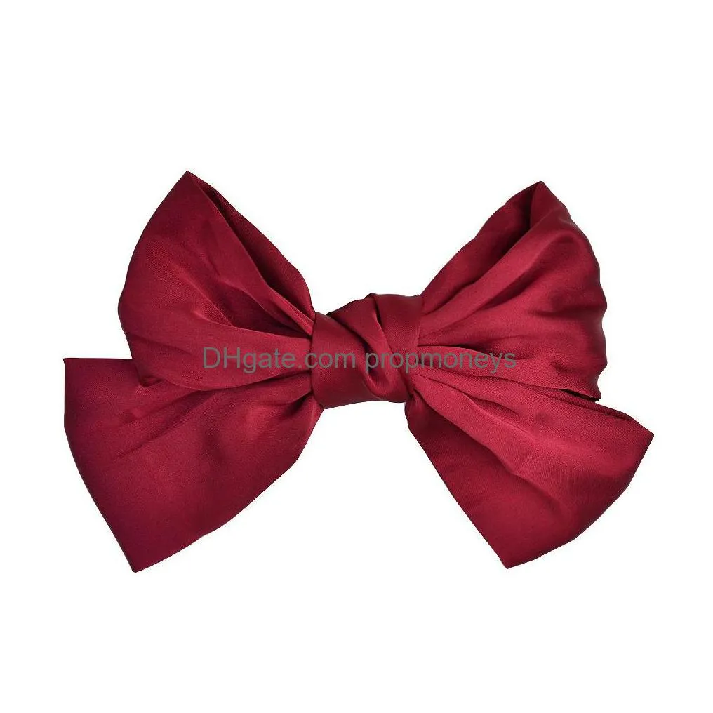 Hair Accessories Girls Large Bow Knot Hairgrips Bohemian Hairbow Ties Hair Clips Women Accessories Bowknot Hairpins Ponytail Holder He Dhan0