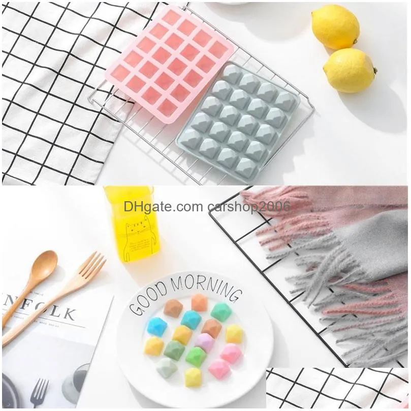 craft tools diamond shape whiskey wine ice cube diy silicone mold candy chocolate cake cream mold tray jelly pudding making lattic