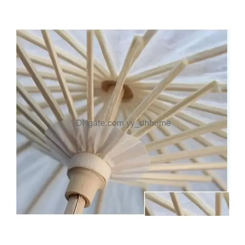 60pcs bridal wedding parasols white paper umbrellas beauty items chinese mini craft umbrella diameter 52cm