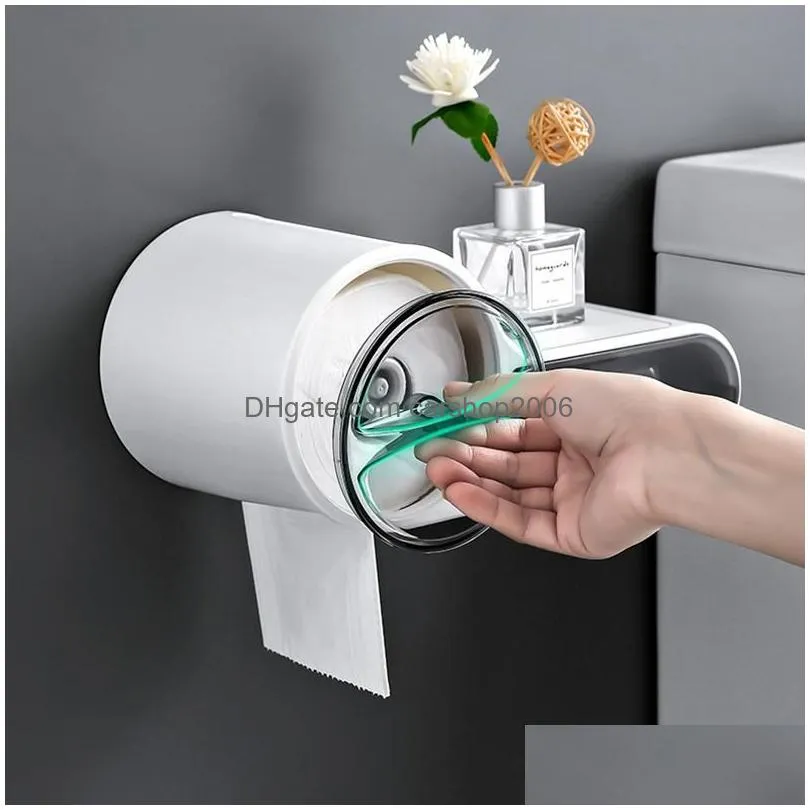 toilet paper holders multifunctional waterproof towel holder punch- wall-mounted roll storage rack multi-function