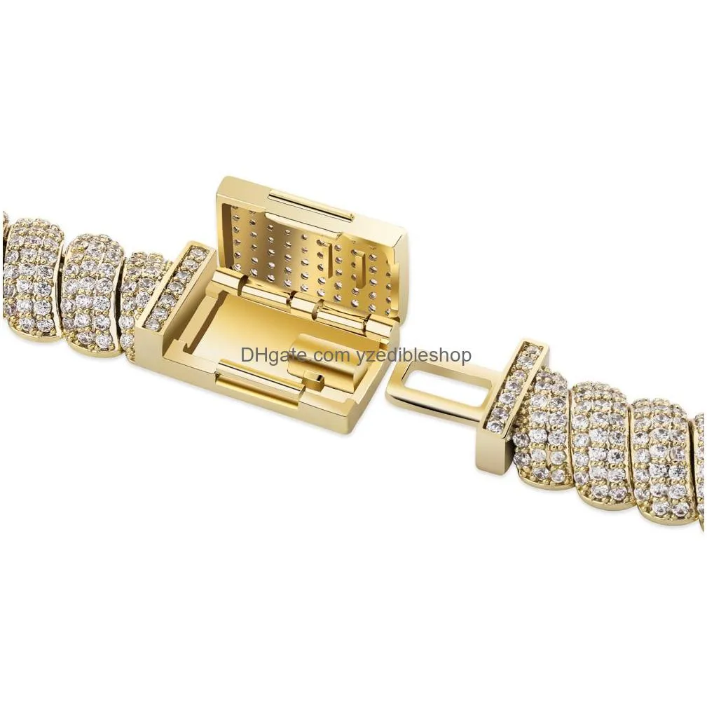 hip hop 14mm thick cuban link chain iced out zircon mens rapper copper jewelry wholesale heavy necklace