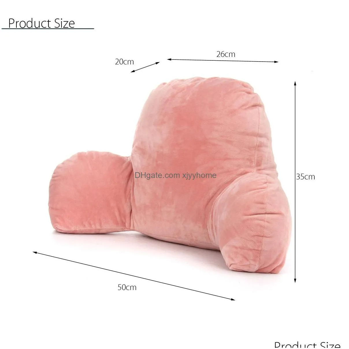 Cushion/Decorative Pillow Lounger Lumbar Rest Back Pillow Cushion Bed Car Office Sofa Support Arm Stable Backrest Bedside Chair Seat R Dh2Qs