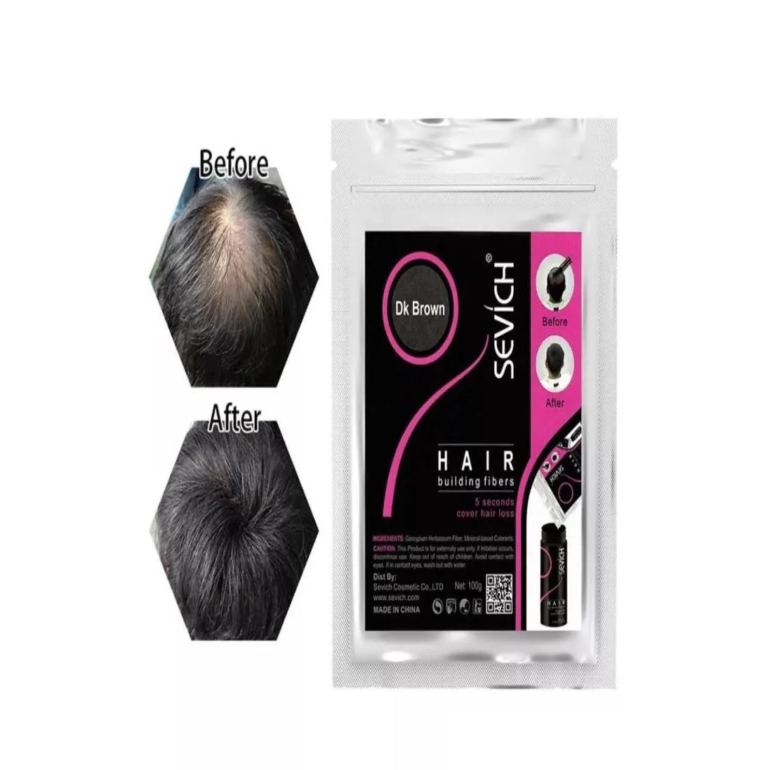 sevich 100g hair loss product hair building fibers keratin bald to thicken extension in 30 second concealer powder for unsex7787716