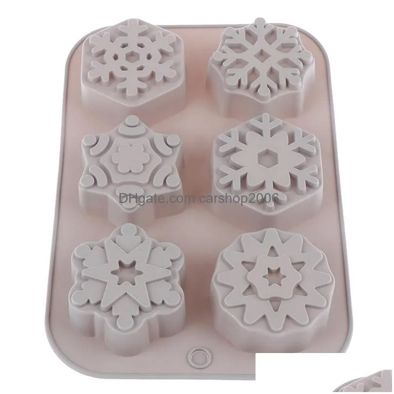 craft tools 1pc grey snowflake shape soap silicone mold christmas aroma gypsum plaster crafts mould snow candle molds