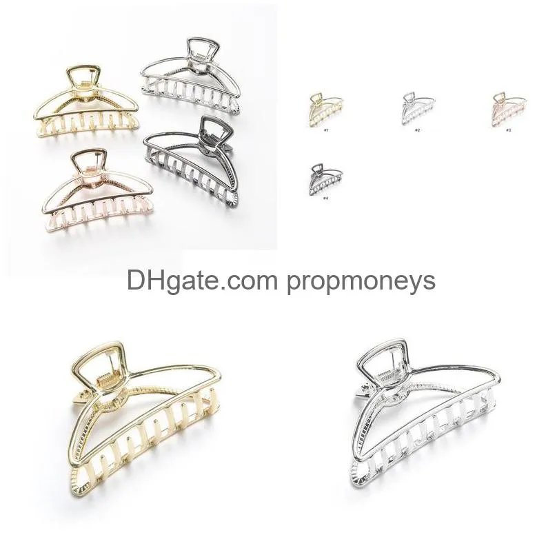 Hair Accessories Geometric Large New Alloy Metal Grab Hair Adt Hairpin Claw Clip Accessories Geometry Simple1 Baby, Kids Maternity Acc Dhvpb