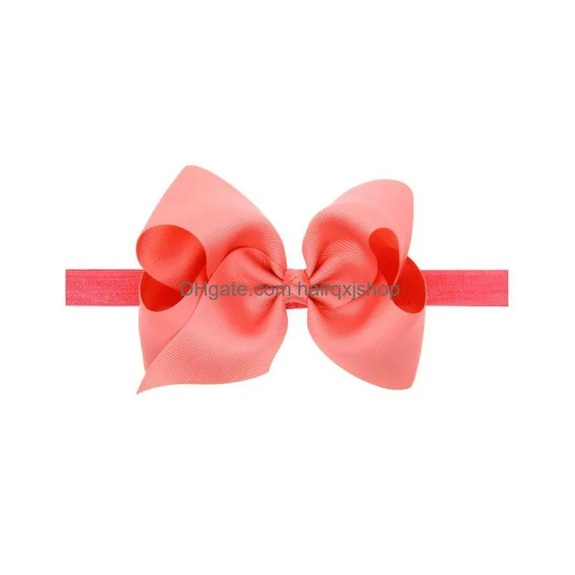 Hair Accessories 4.7 Inch Newborn Girls Bow Headband Grosgrain Ribbon Elastic Hair Bands For Kids Younger Accessories Hair Products Ha Dhmsk