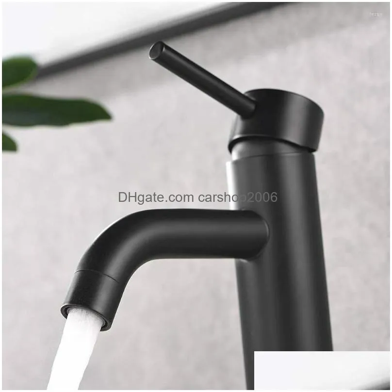 bathroom sink faucets 1pc single hole faucet matte black modern basin mixer tap handle and cold
