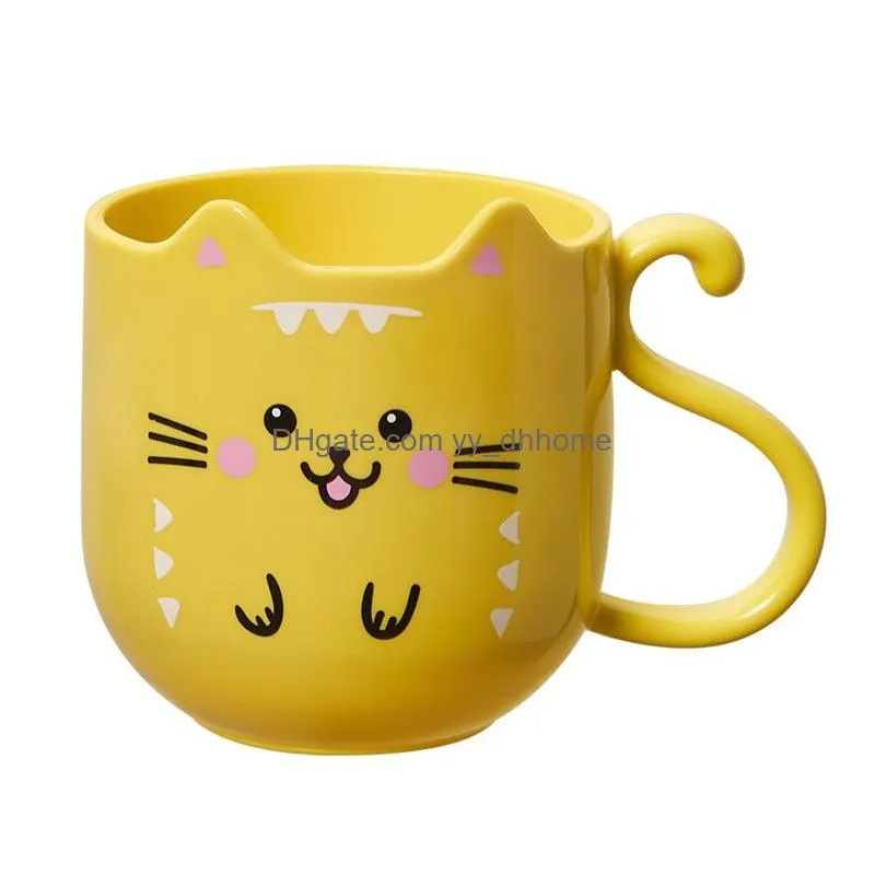 cute cat mouthwash cup toothbrush cup cartoon thickened washing cup family travel