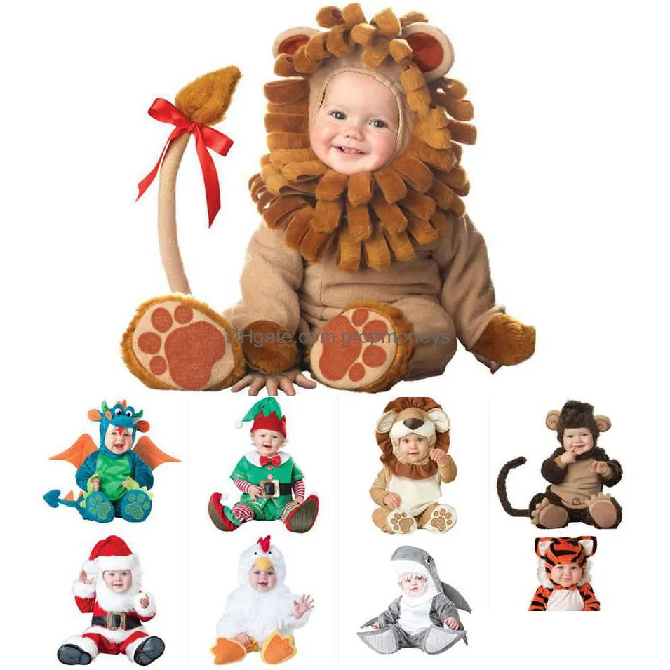 Rompers Animal Carnival Halloween Outfits Baby Boys Girls Costume Cosplay Rompers Jumpsuit Toddlers Infant Clothes 210821 Baby, Kids M Dhffx