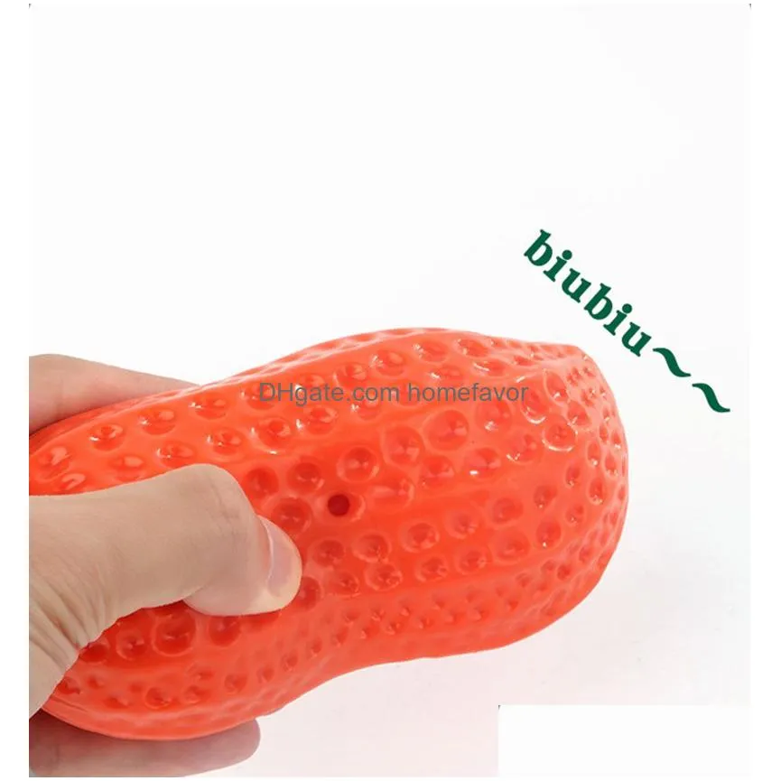 squeaky dog toys interactive peanut shape dog toys teeth cleaning squeak dog chew toys for medium dogs large small breeds puppy pet