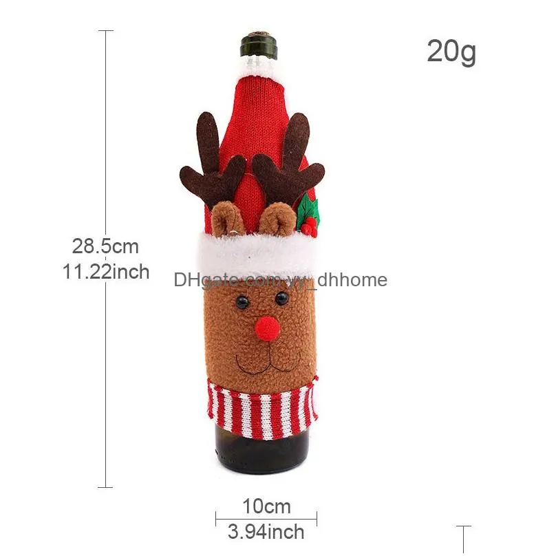 christmas wine bottle cover set santa snowman woven wine bottle bags for christmas party dinner table decorations year gifts