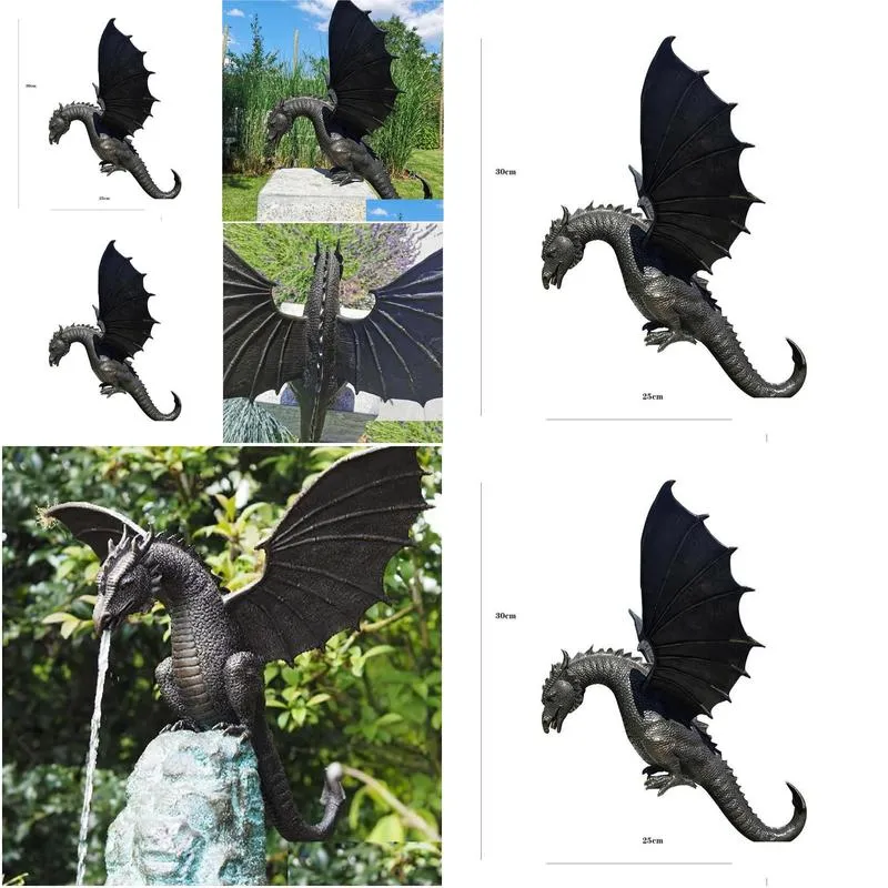 Garden Decorations Garden Decorations Solid Bronze Water Feature Gothic Statue Resin Scpture For Home Outdoor Decoration Statue/Founta Dh8Oe