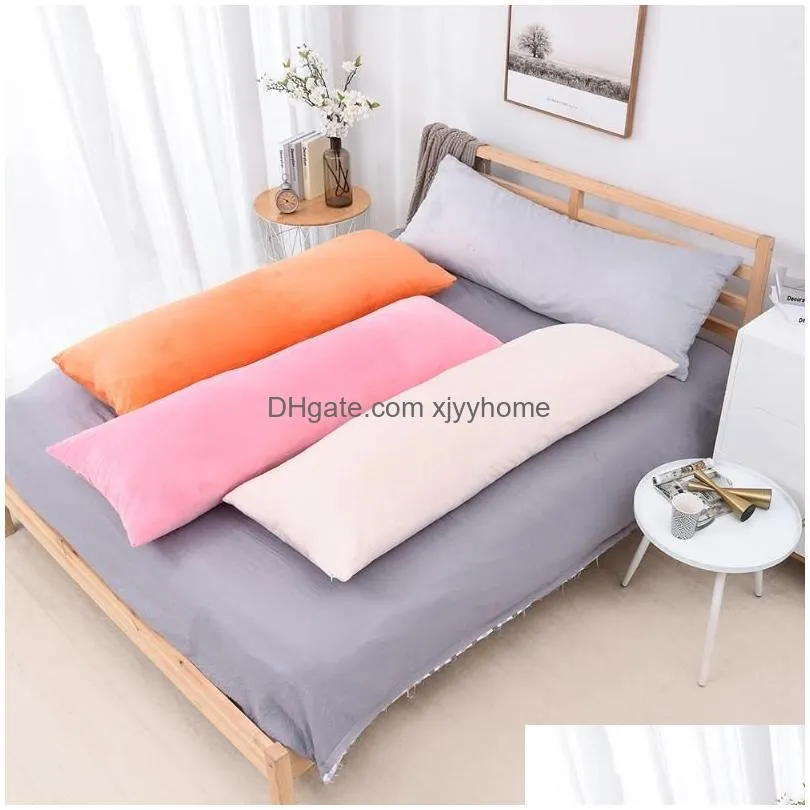 Pillow Case Super Soft Veet Long Body Pillow Case Solid Bedding Decorative Er For Home El5311963 Home Garden Home Textiles Bedding Sup Dhelj