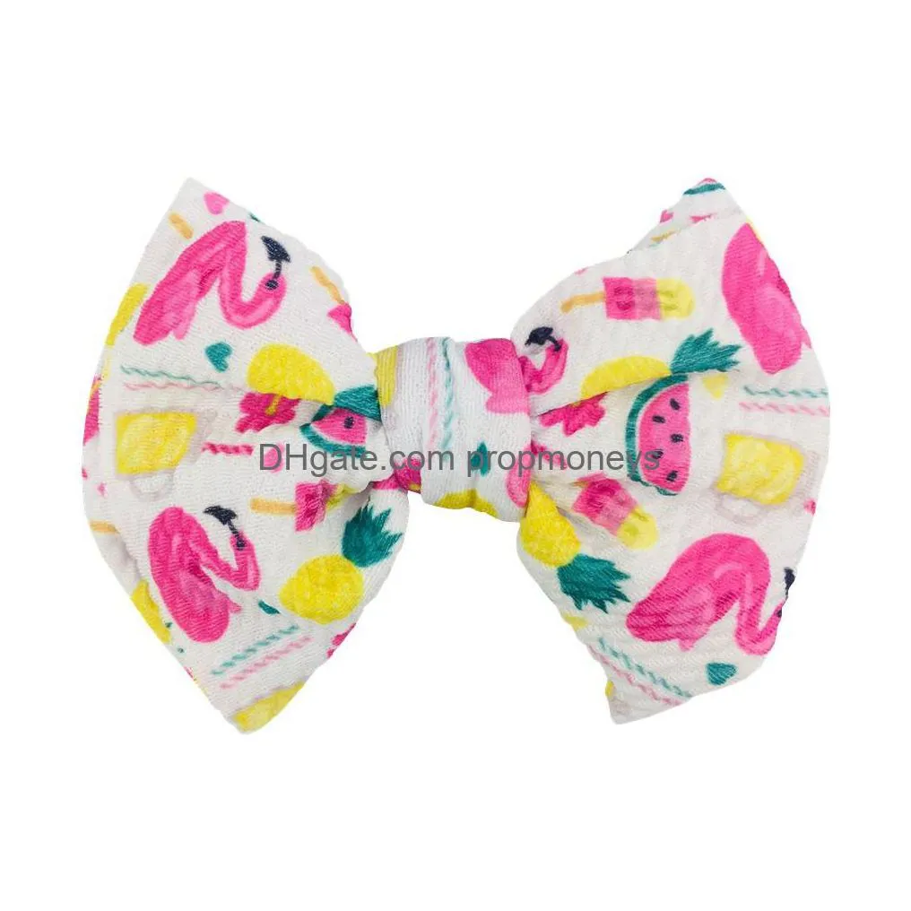 Hair Accessories 20 Colors 5Inch Kids Baby Girl Luxury Designer Inspired Hair Bows With Clips Accessories Headwear Party Supplies Flow Dhjmo