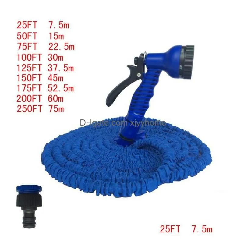 Watering Equipments Watering Equipments Garden Hose Expandable Flexible Water Eu Plastic Hoses Pipe With Spray Gun To Car Wash 25Ft250 Dhjrv