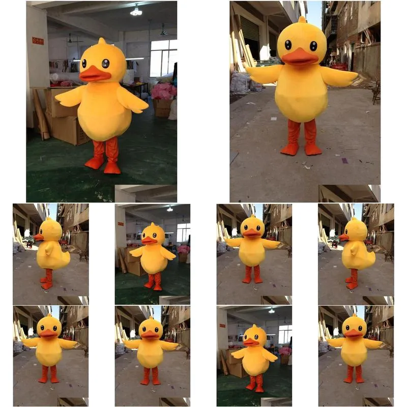 Mascot Costumes Factory Sale Big Yellow Rubber Duck Mascot Costume Cartoon Performing Apparel Costumes Dhvwx