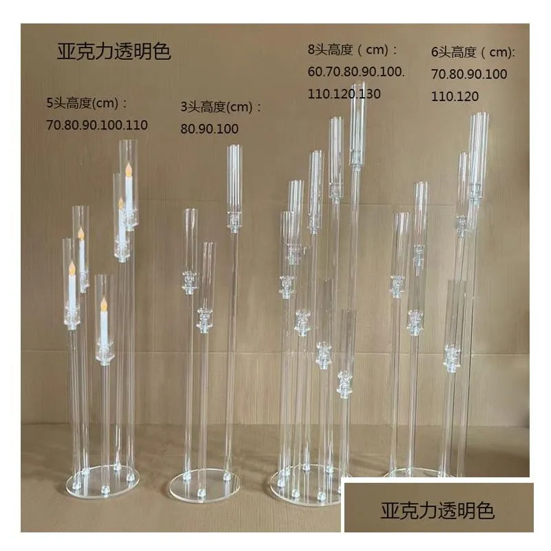 2023 wedding decoration centerpiece candelabra clear candle holder acrylic candlesticks