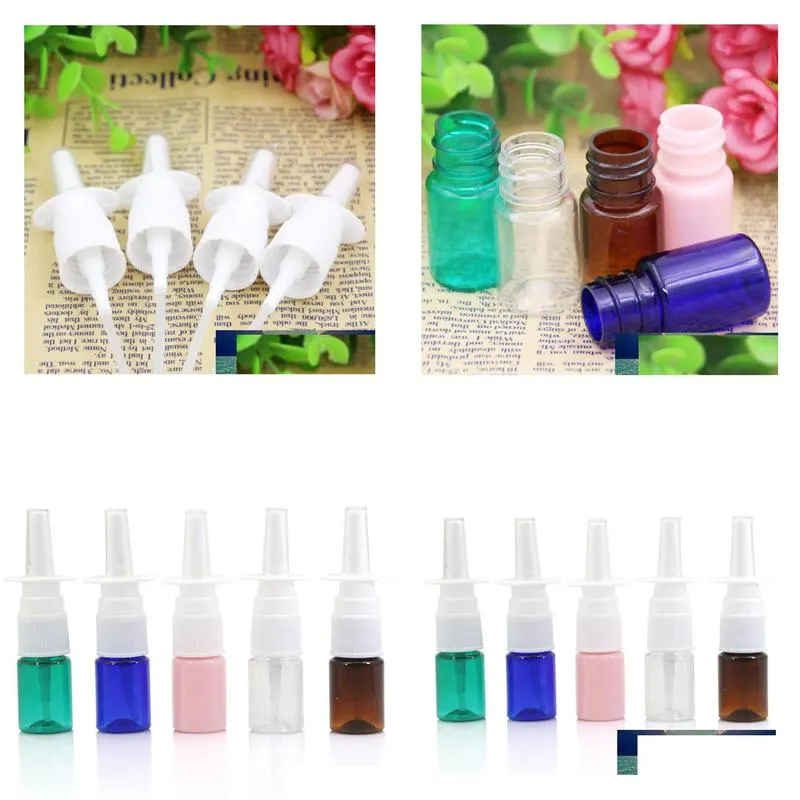 Packing Bottles Wholesale 5Ml Nasal Spray Bottle Direct Injection Sprayer Pet Plastic Atomizer Cosmetic Mist Nose Refillable Office Sc Dhawa