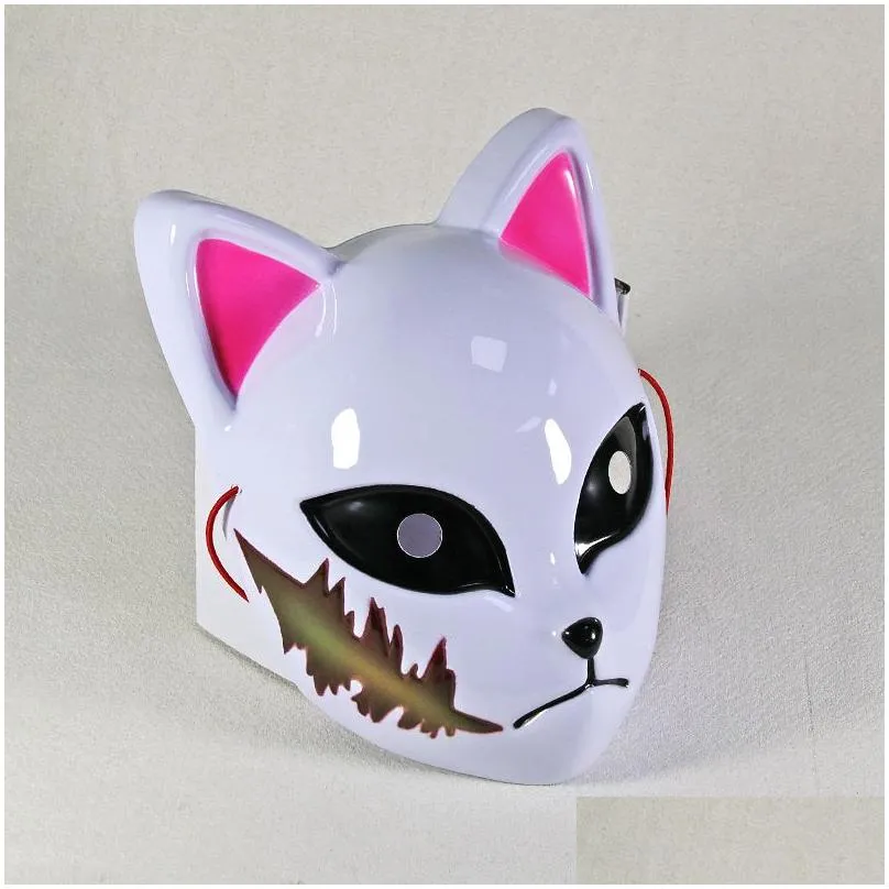  Party Masks Demon Slayer Mask Halloween Japanese Bamboo Garden Blade Tanji Langchang Rabbit Real Rice Butterfly Cos Fox Plastic Home G Dhvan