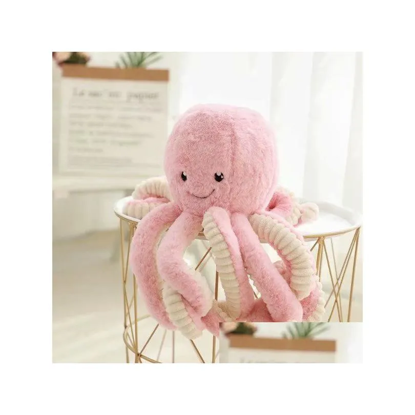 Stuffed & Plush Animals Hy Wy Toy Octopus Plush 80Cm Stuffed Animal Stuff Pillow Christmas Gift Squid Doll For Toys Gifts Stuffed Anim Dhwqd