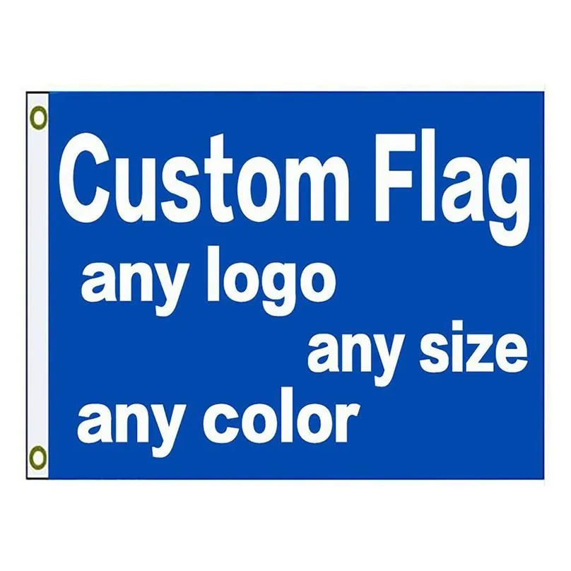 Banner Flags Custom 3X5Ft Print Flag Banner With Your Design Logo For Oem Diy Direct Home Garden Festive Party Supplies Dhfy5