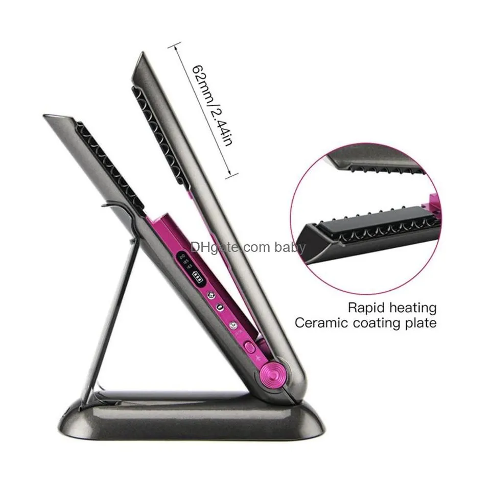 hair straighteners professional hair straightener ceramic flat iron 2 in 1 cordless and curler rechargeable wireless