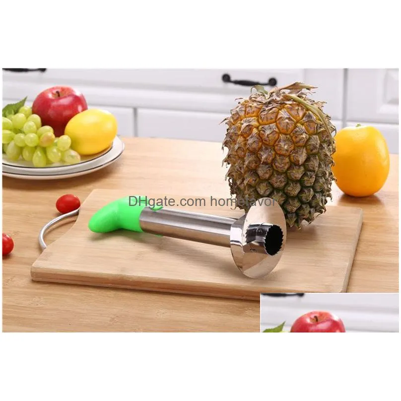 stainless steel pineapple peeler cutter slicer corer peel core tools fruit vegetable knife gadget kitchen spiralizer