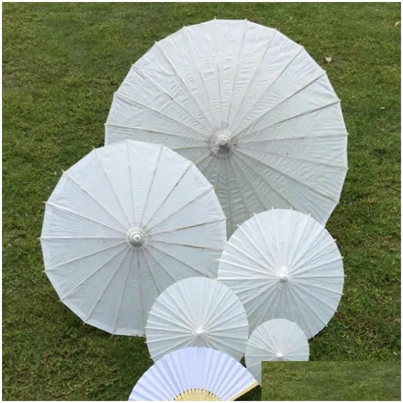 2021 bridal wedding parasols white paper umbrellas chinese mini craft umbrella 4 diameter20 30 40 60cm