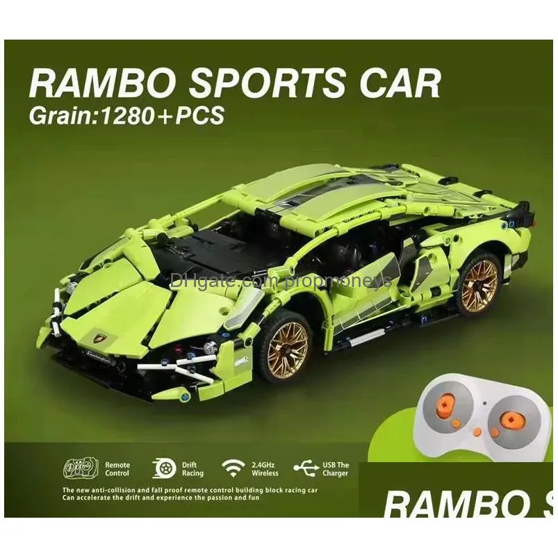 Blocks Blocks Technical Car 42115 Lambo Sian Rs Daytona Sp3 Chiron Remote Control Toys For Boys Bricks Gifts Model Building Kits Adts Dhhkf