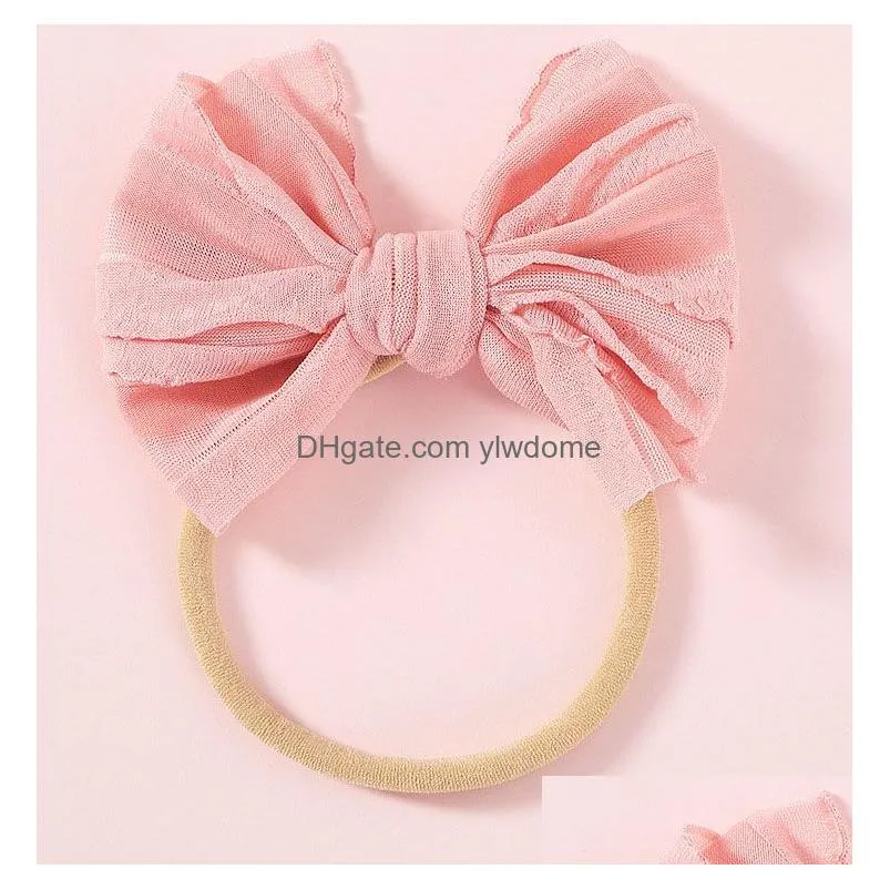 Hair Accessories A765 New Europe Baby Girls Bow Knot Headband Kids Bowknot Hairband Sweet Children Bandanas Head Band Baby, Kids Mater Dhcoo