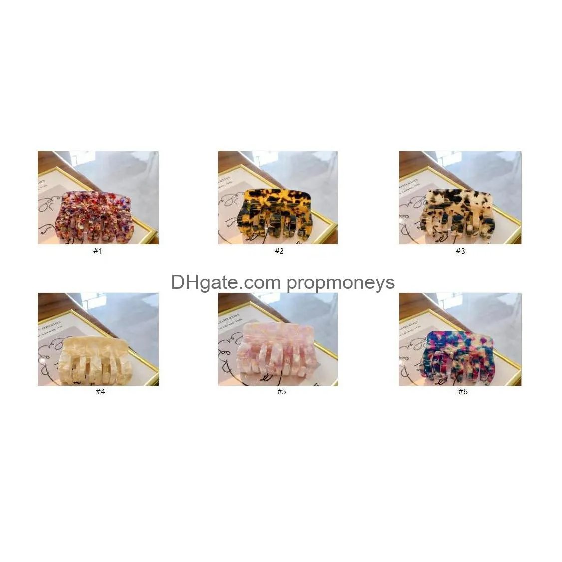 Hair Accessories Korean Geometric Acetate Leopard Hairpins Women Large Square Hair Claw Clips Resin Clamp Catch Vintage Accessories Ba Dhymv