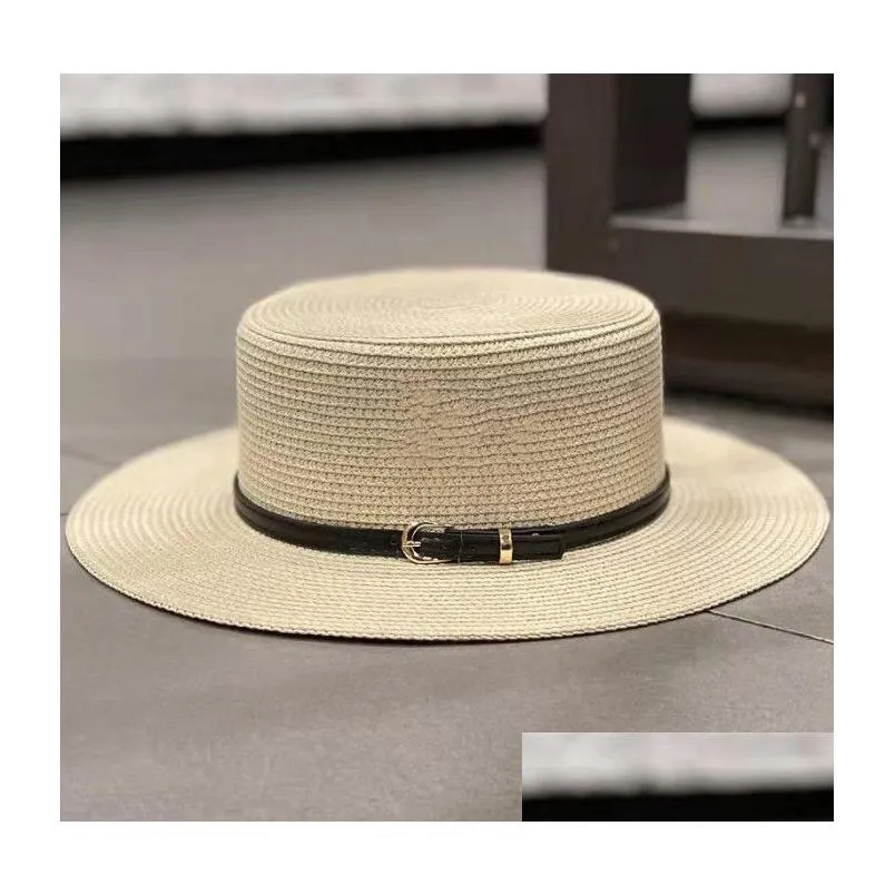 Ball Caps 2023 Ins Summer Women St Hat Fashion Sun Protection Beach Personality Wide Brim Hats With Ribbon Fashion Accessories Hats, S Dhuof