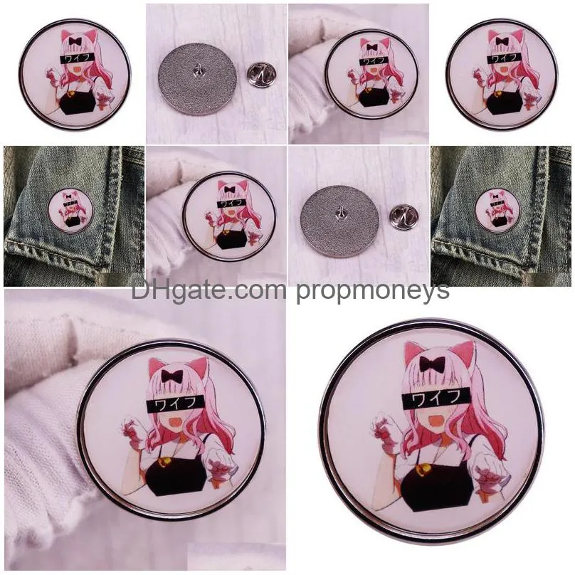 Cartoon Accessories Kaguya Sama Love Is War Badge Chika Fujiwara Brooch Lapel Pin Pink Hair Girl Fashion Jewelry Baby, Kids Maternity Dhytf