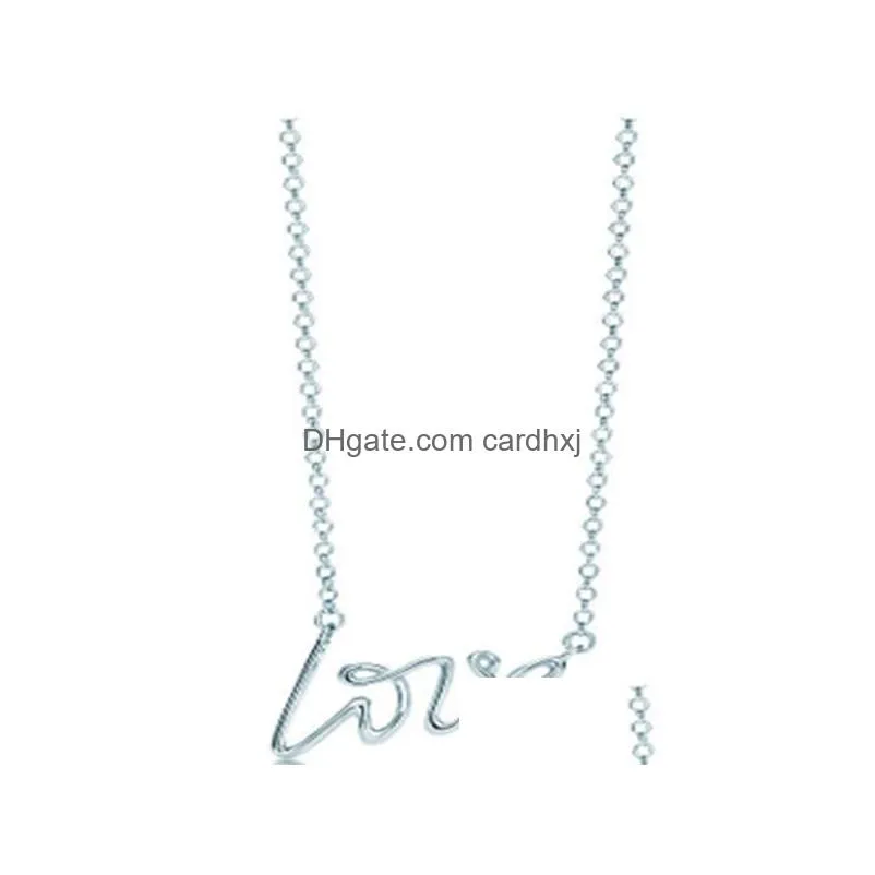 Pendant Necklaces Charm Gift 100% 925 Sier Love And Key Cross Pendant Necklace Rose Gold White Jewelry Match World Fit Jewelry3917441 Dhoyx