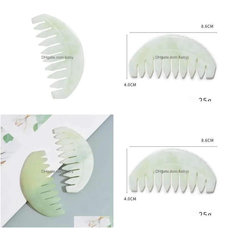 nature jade comb massage spa head therapy treatment on gua sha board scalp massager hair brushes4969604